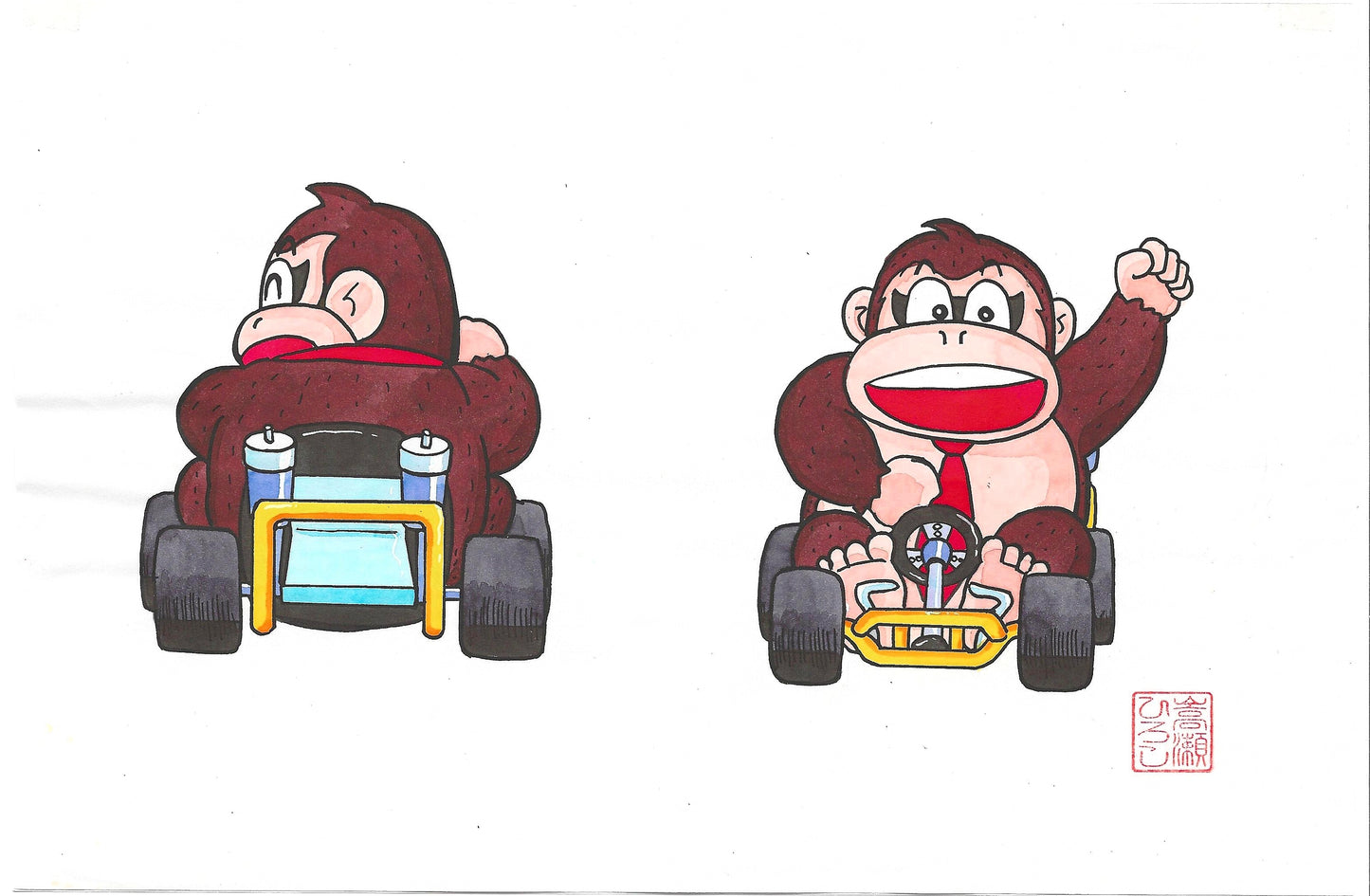 Super Mario-Kun | Donkey Kong racing | Hiroshi Takase | Nintendo 1994 | Mario Bros