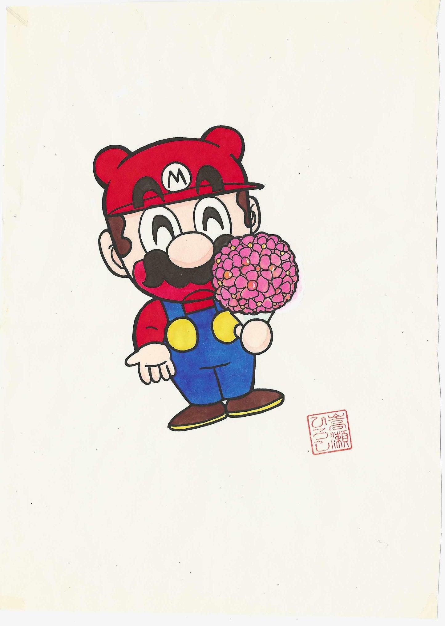 Mario Valentine [flowers] | Super Mario-Kun | Hiroshi Takase ±1993