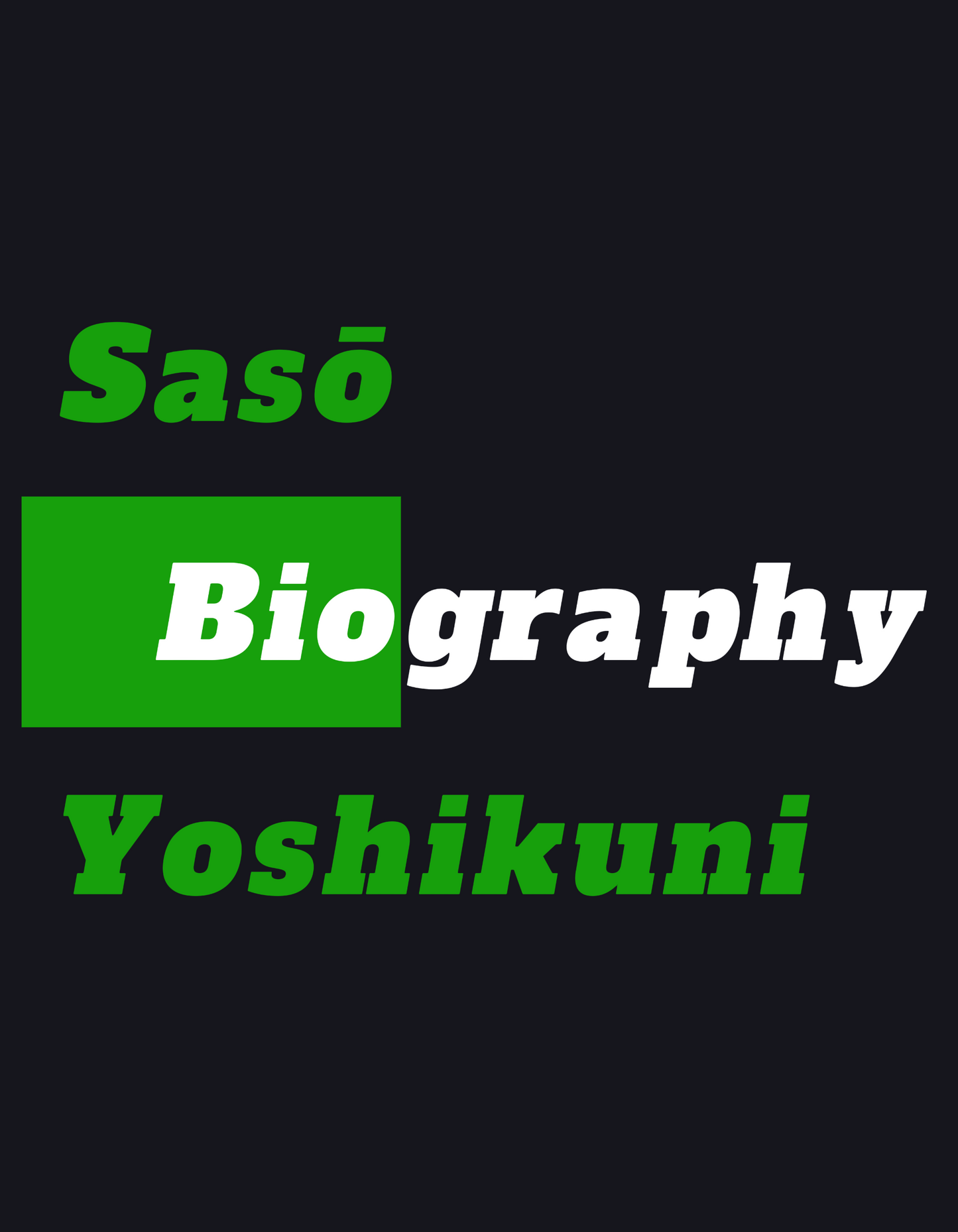 Biography | Sasō Yoshikuni (Tokyo, 1914–2003)